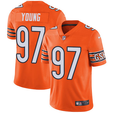 Nike Chicago Bears #97 Willie Young Orange Men's Stitched NFL Limited Rush Jersey