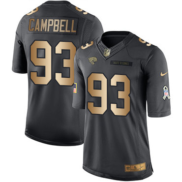 Nike Jacksonville Jaguars #93 Calais Campbell Black Men's Stitched NFL Limited Gold Salute To Service Jersey