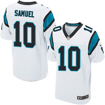 Nike Carolina Panthers #10 Curtis Samuel White Men's Stitched NFL Elite Jersey