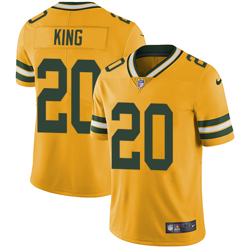 Nike Green Bay Packers #20 Kevin King Yellow Men's Stitched NFL Limited Rush Jersey