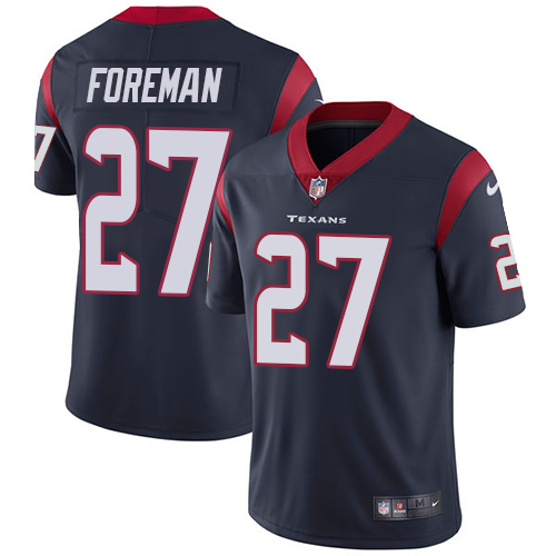 Nike Houston Texans #27 D'Onta Foreman Navy Blue Team Color Men's Stitched NFL Vapor Untouchable Limited Jersey