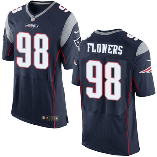 Nike New England Patriots #98 Trey Flowers Navy Blue Team Color Men's Stitched NFL Elite Jersey