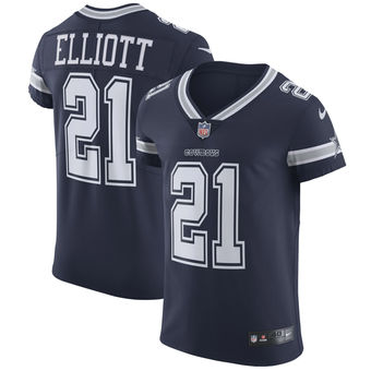 Nike Dallas Cowboys #21 Ezekiel Elliott Vapor Untouchable Elite Navy Blue Jersey