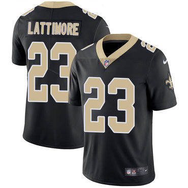 Nike New Orleans Saints #23 Marshon Lattimore Black Team Color Men's Stitched NFL Vapor Untouchable Limited Jersey