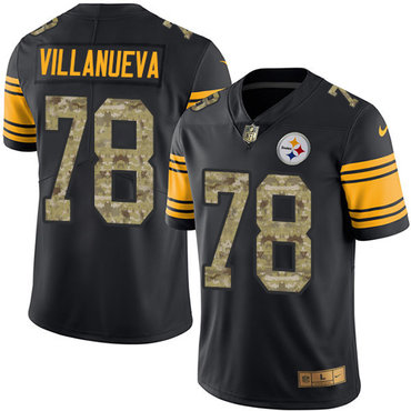 Nike Pittsburgh Steelers #78 Alejandro Villanueva Black Camo Men's Stitched NFL Limited Rush Jersey