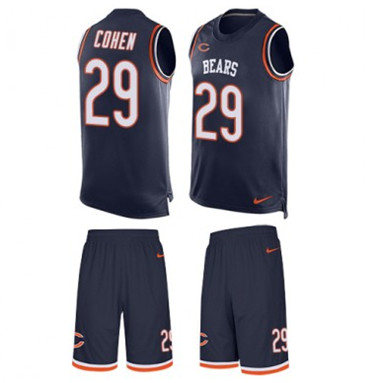 Nike Chicago Bears #29 Tarik Cohen Navy Blue Team Color Men's Stitched NFL Limited Tank Top Suit Jersey