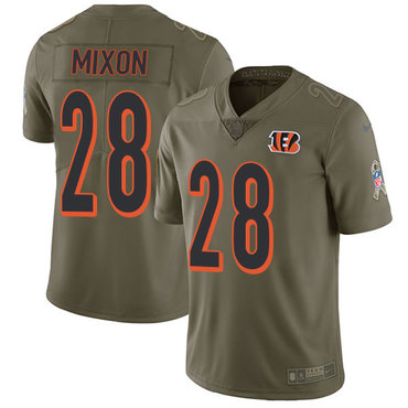 Nike Cincinnati Bengals #28 Joe Mixon Olive Men's Stitched NFL Limited 2017 Salute To Service Jersey