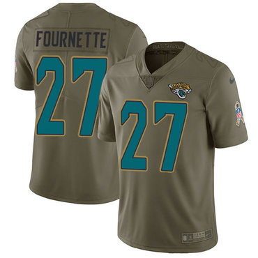 Nike Jacksonville Jaguars #27 Leonard Fournette Olive Men's Stitched NFL Limited 2017 Salute to Service Jersey