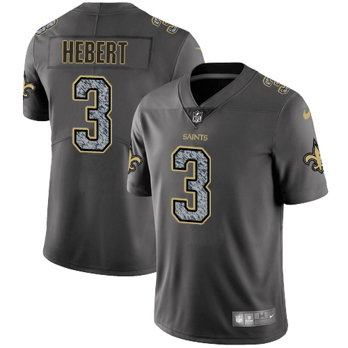 Nike New Orleans Saints #3 Bobby Hebert Gray Static Men's NFL Vapor Untouchable Game Jersey