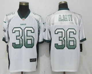 Men's Philadelphia Eagles #36 Jay Ajayi White Drift Stitched NFL Nike Fashion Jersey