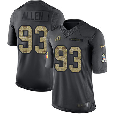 Nike Washington Redskins #93 Jonathan Allen Black Men's Stitched NFL Limited 2016 Salute to Service Jersey