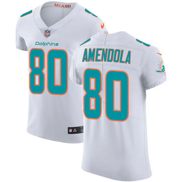 Nike Miami Dolphins #80 Danny Amendola White Men's Stitched NFL Vapor Untouchable Elite Jersey