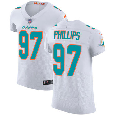 Nike Miami Dolphins #97 Jordan Phillips White Men's Stitched NFL Vapor Untouchable Elite Jersey