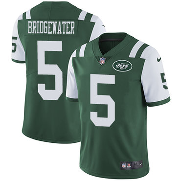 Nike New York Jets #5 Teddy Bridgewater Green Team Color Men's Stitched NFL Vapor Untouchable Limited Jersey