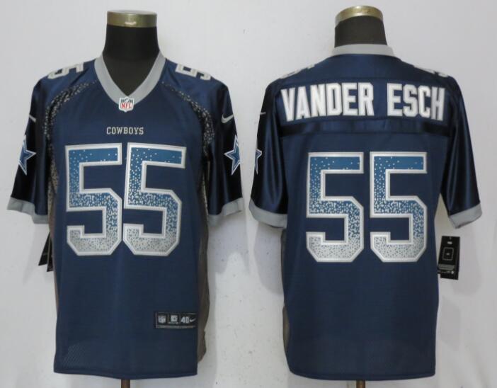 Nike Dallas Cowboys #55 Leighton Vander Esch Navy Drift Fashion Elite Jersey