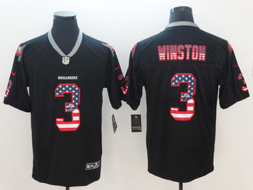 Nike Tampa Bay Buccaneers #3 Jameis Winston Black USA Flag Fashion Limited Jersey