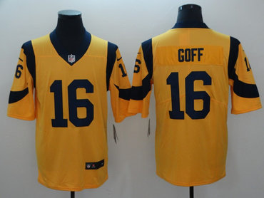 Men's Nike Los Angeles Rams #16 Jared Goff Gold Vapor Untouchable Limited Jersey