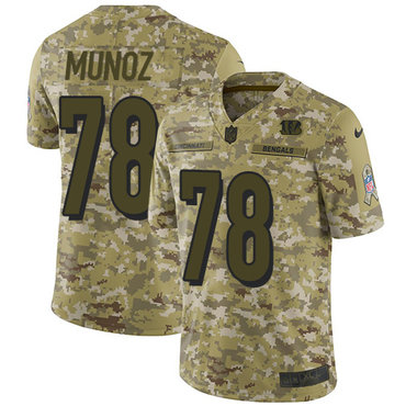 Nike Bengals #78 Anthony Munoz Camo Men's Stitched NFL Limited 2018 Salute To Service Jersey