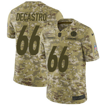 Nike Steelers #66 David DeCastro Camo Men's Stitched NFL Limited 2018 Salute To Service Jersey