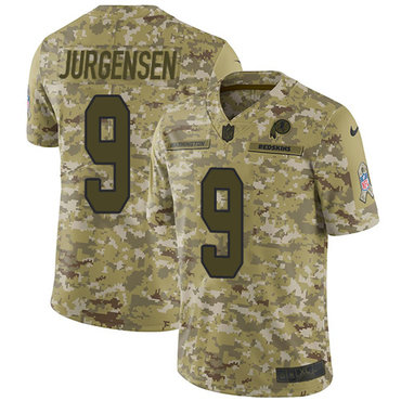 Nike Redskins #9 Sonny Jurgensen Camo Men's Stitched NFL Limited 2018 Salute To Service Jersey