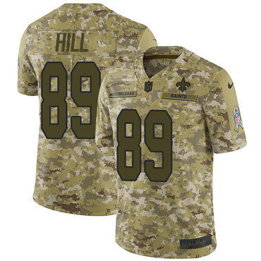 Nike Saints #89 Josh Hill Camo Men's Stitched NFL Limited 2018 Salute To Service Jersey