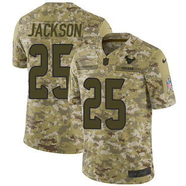 Nike Texans #25 Kareem Jackson Camo Men's Stitched NFL Limited 2018 Salute To Service Jersey