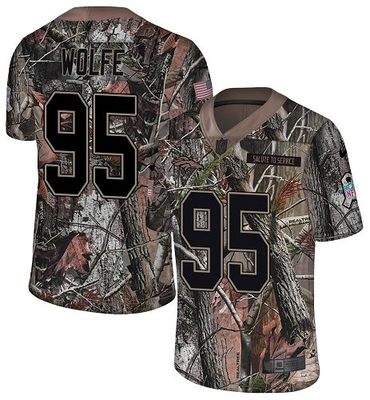 Nike Broncos #95 Derek Wolfe Camo Men's Stitched NFL Limited Rush Realtree Jersey