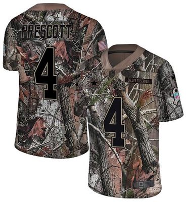 Nike Cowboys #4 Dak Prescott Camo Men's Stitched NFL Limited Rush Realtree Jersey