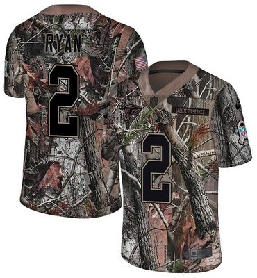 Nike Falcons #2 Matt Ryan Camo Men's Stitched NFL Limited Rush Realtree Jersey