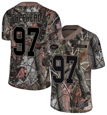 Nike Jets #97 Nathan Shepherd Camo Men's Stitched NFL Limited Rush Realtree Jersey