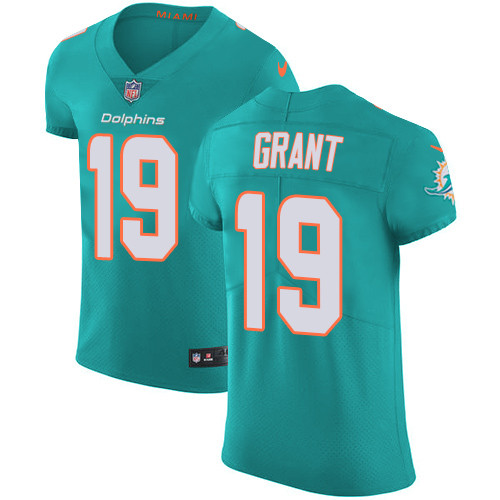 Nike Miami Dolphins #19 Jakeem Grant Aqua Green Team Color Men's Stitched NFL Vapor Untouchable Elite Jersey