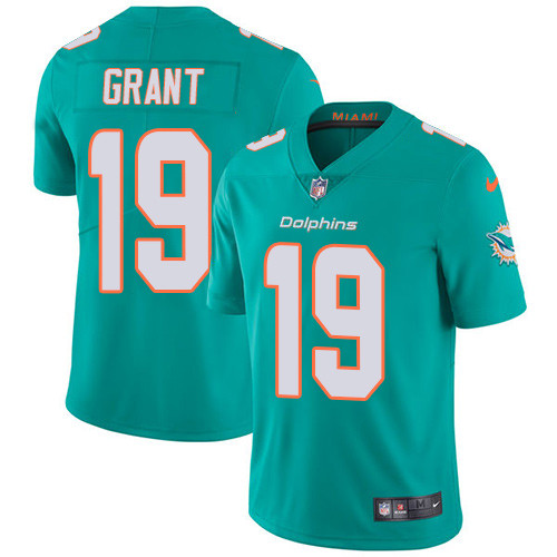 Nike Miami Dolphins #19 Jakeem Grant Aqua Green Team Color Men's Stitched NFL Vapor Untouchable Limited Jersey