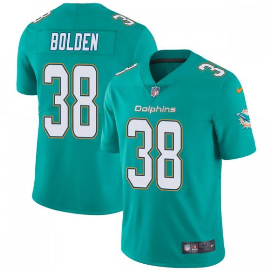 Men's Miami Dolphins #38 Brandon Bolden Nike Limited Team Color Vapor Untouchable Aqua Jersey