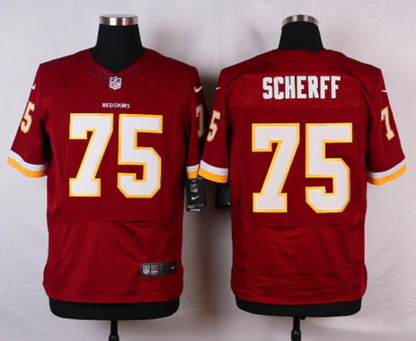 Men's Washington Redskins #75 Brandon Scherff Burgundy Red Team Color NFL Nike Elite Jersey