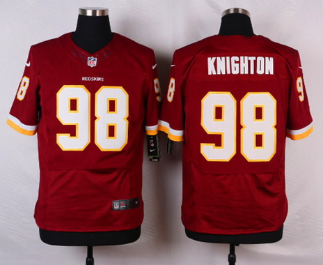 Men's Washington Redskins #98 Terrance Knighton Burgundy Red Team Color NFL Nike Elite Jersey