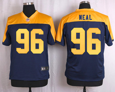 Men's Green Bay Packers #96 Mike Neal Navy Blue Gold Alternate NFL Nike Elite Jersey