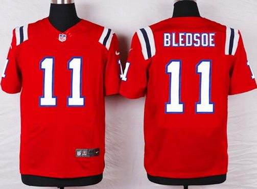 Men's New England Patriots #11 Drew Bledsoe Red Retired Player NFL Nike Elite Jersey