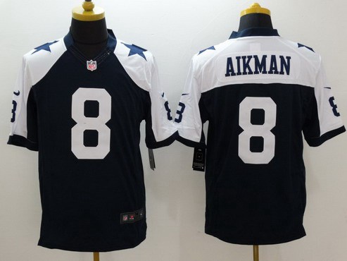 Men's Dallas Cowboys #8 Troy Aikman White Thanksgiving Retired Player NFL Nike Limited Jersey