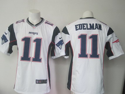 Men's New England Patriots #11 Julian Edelman White Road 2015 NFL Nike Elite Jersey