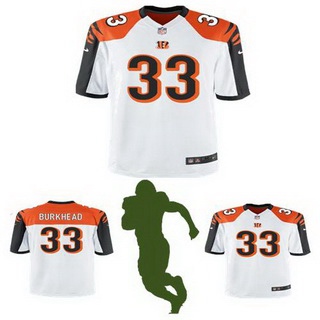 Men's Cincinnati Bengals #33 Rex Burkhead White Road NFL Nike Elite Jersey