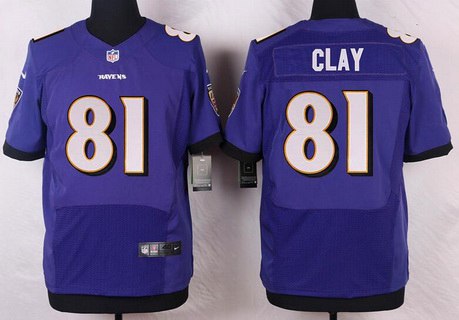 Men's Baltimore Ravens #81 Kaelin Clay Purple Team Color NFL Nike Elite Jersey