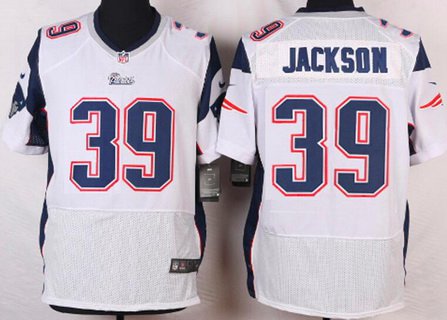 Men's New England Patriots #39 Steven Jackson White Road NFL Nike Elite Jersey