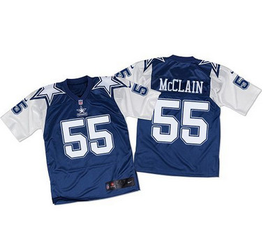 Nike Cowboys #55 Rolando McClain Navy BlueWhite Throwback Men's Stitched NFL Elite Jersey