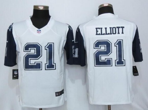 Men's Dallas Cowboys #21 Ezekiel Elliott Nike White Color Rush 2015 NFL Limited Jersey