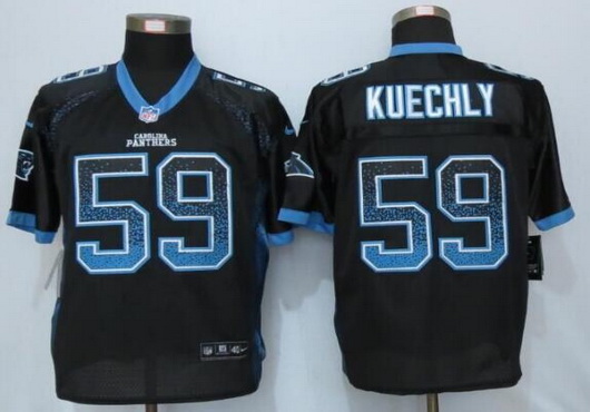 Men's Carolina Panthers #59 Luke Kuechly Black Drift Fashion NFL Nike Elite Jersey