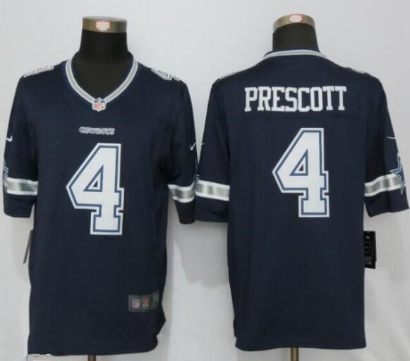 Men's Dallas Cowboys #4 Dak Prescott Navy Blue Team Color NFL Nike Elite Jersey