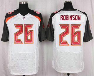 Men's Tampa Bay Buccaneers #26 Josh Robinson White Road NFL Nike Elite Jersey