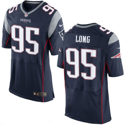 Men's New England Patriots #95 Chris Long Navy Blue Team Color Stitched NFL Nike Elite Jersey