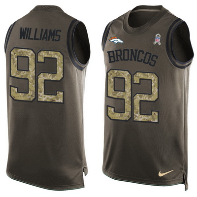 Men's Denver Broncos #92 Sylvester Williams Olive Green Salute To Service Hot Pressing Player Name & Number Nike NFL Tank Top Jersey