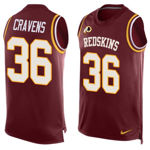 Men's Washington Redskins #36 Su'a Cravens Burgundy Red Hot Pressing Player Name & Number Nike NFL Tank Top Jersey